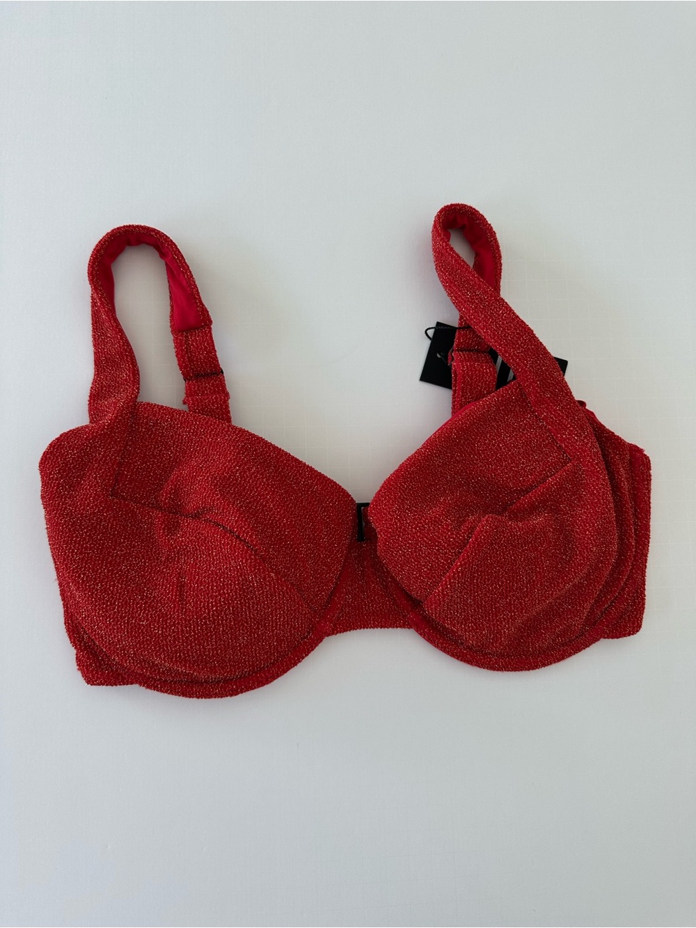 Vetchy Laguna Bikini Red Lurex Top Size Medium NWT